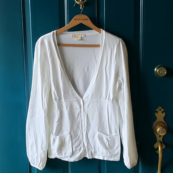 MK Signature V-neck Cardigan - Picture 2 of 6